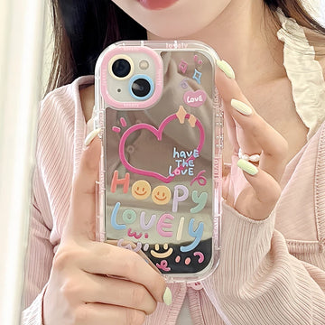 iPhone Lovely Girl Heart Mirror Phone Case