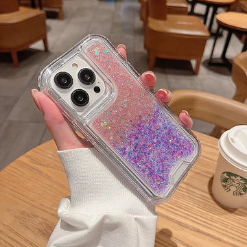 iPhone Gradient Sequins Glitter Clear Phone Case
