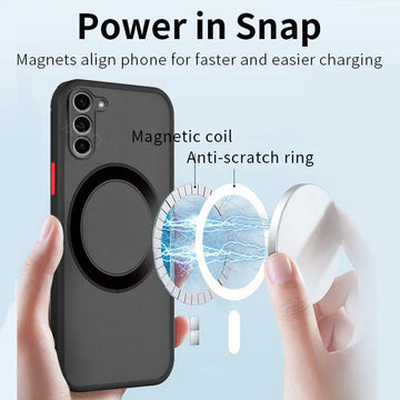 Samsung Galaxy Matte Magnetic Case Frosted Wireless Charge Cover