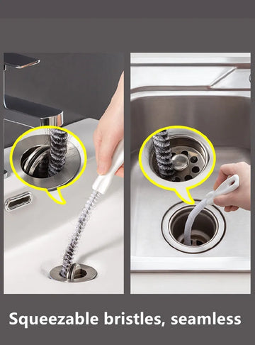 Pipe Brush Long Clean Kitchen Bathroom Drain Pipe Flexible Cleaner Clog Plug Hole Remover Tool