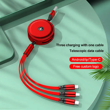 3 In 1 Retractable Data USB Cable